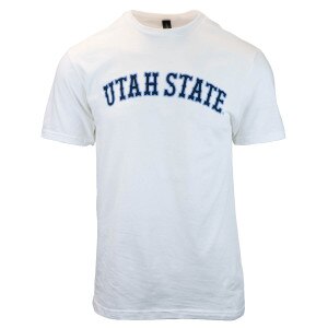 Utah State powder blue outline jersey throwback t-shirt white